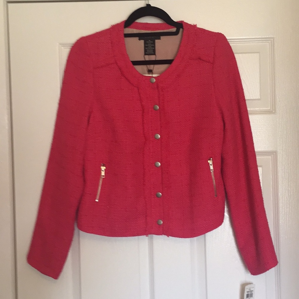 NWT MM Couture by Miss Me Tweed Zip Snap Blazer